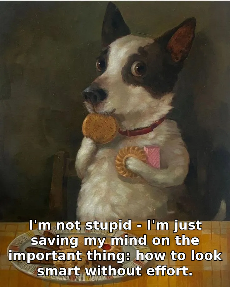 I'm not stupid - I'm just saving my mind on the important thing: how to look smart without effort.