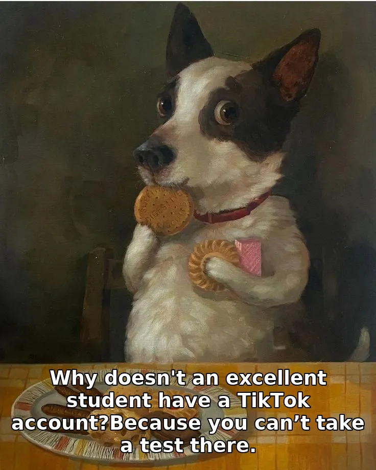Why doesn't an excellent student have a TikTok account?Because you can’t take a test there.