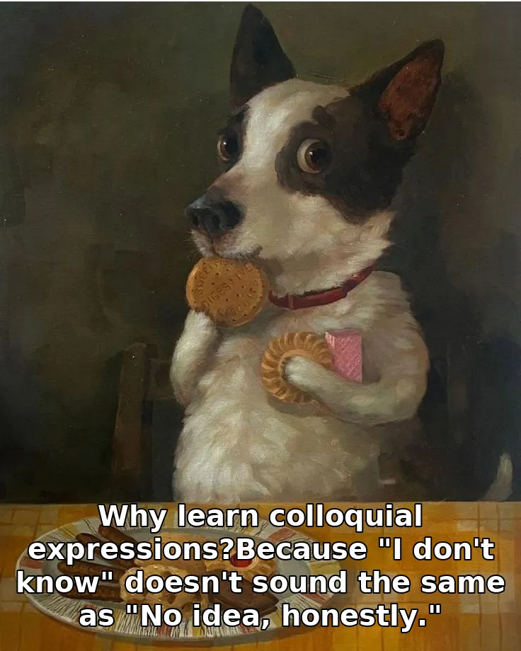 Why learn colloquial expressions?Because "I don't know" doesn't sound the same as "No idea, honestly."