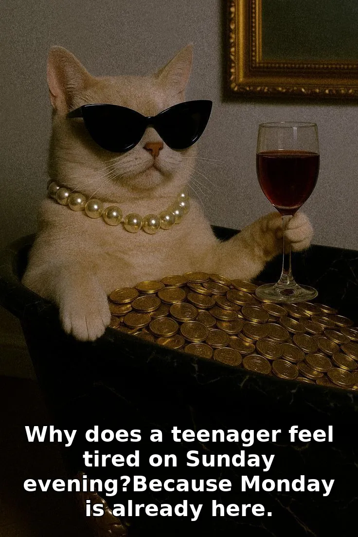 Why does a teenager feel tired on Sunday evening?Because Monday is already here.