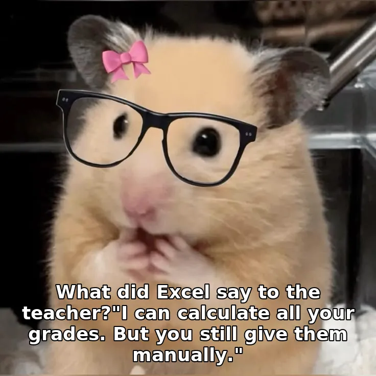 What did Excel say to the teacher?"I can calculate all your grades. But you still give them manually."