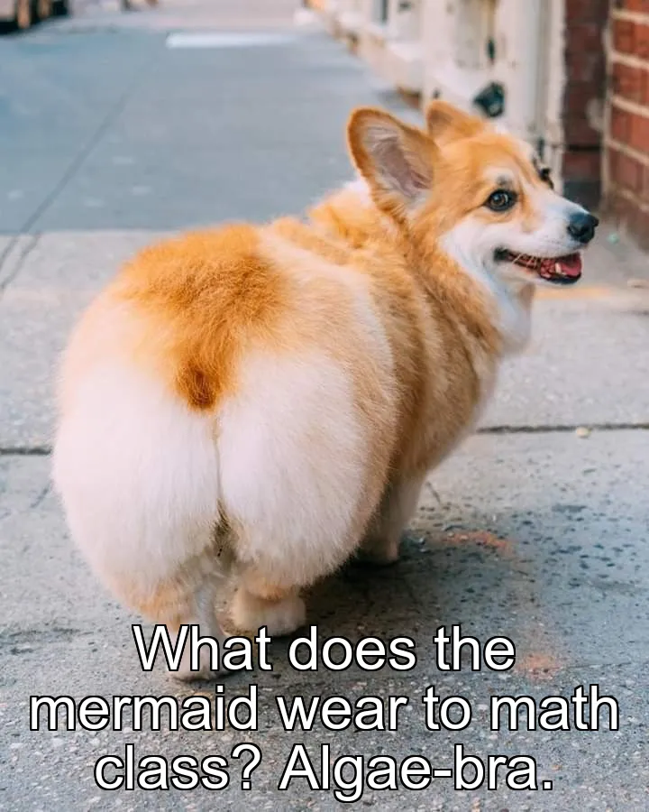 What does the mermaid wear to math class? Algae-bra.