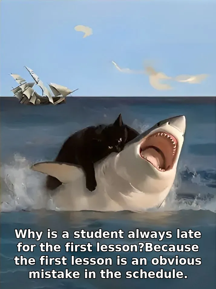 Why is a student always late for the first lesson?Because the first lesson is an obvious mistake in the schedule.