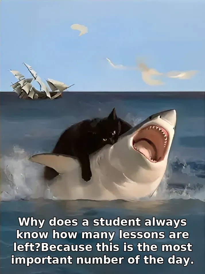 Why does a student always know how many lessons are left?Because this is the most important number of the day.