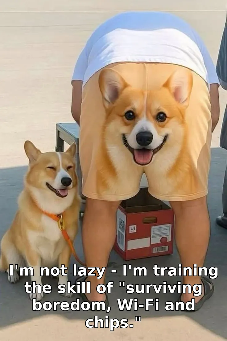 I'm not lazy - I'm training the skill of "surviving boredom, Wi-Fi and chips."