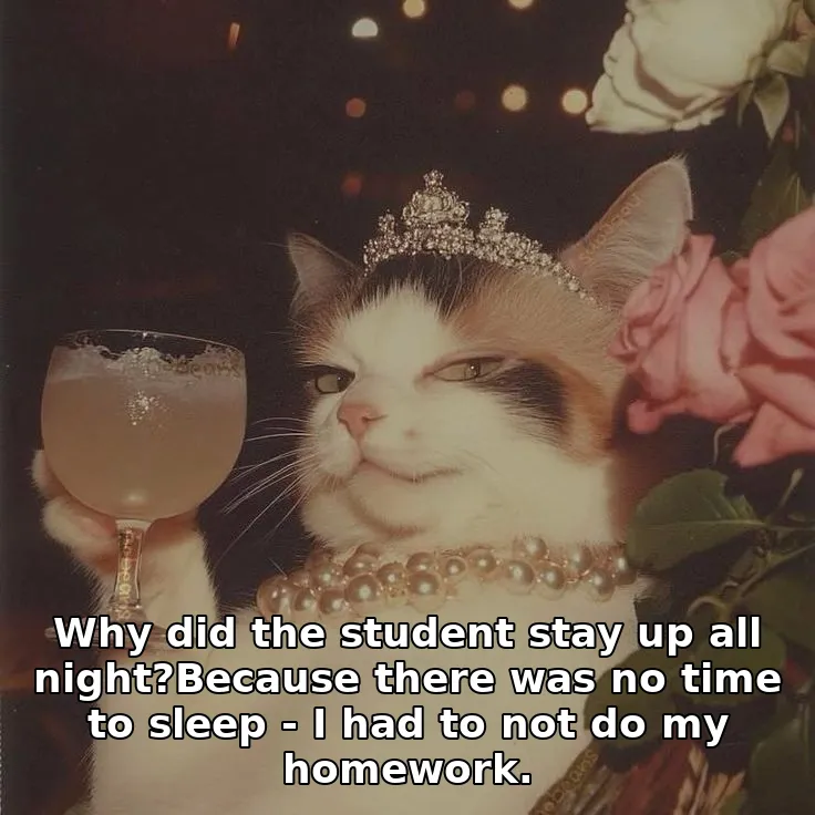 Why did the student stay up all night?Because there was no time to sleep - I had to not do my homework.