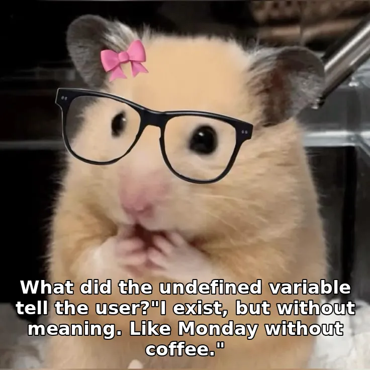 What did the undefined variable tell the user?"I exist, but without meaning. Like Monday without coffee."
