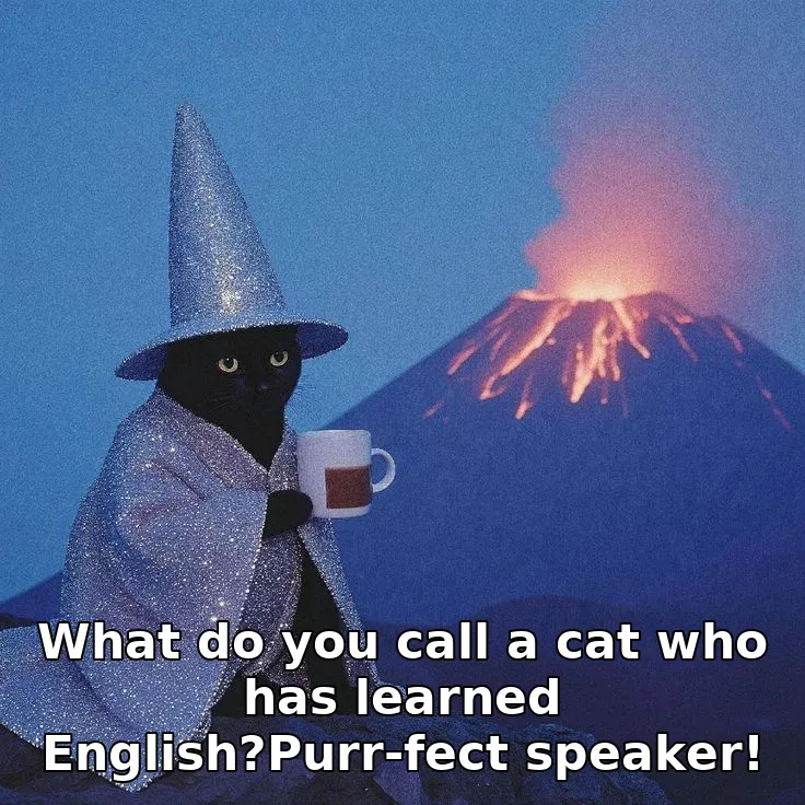What do you call a cat who has learned English?Purr-fect speaker!