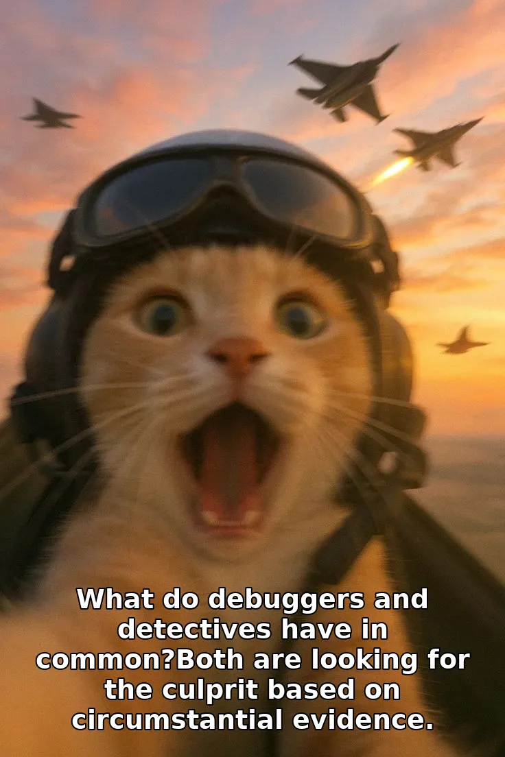 What do debuggers and detectives have in common?Both are looking for the culprit based on circumstantial evidence.