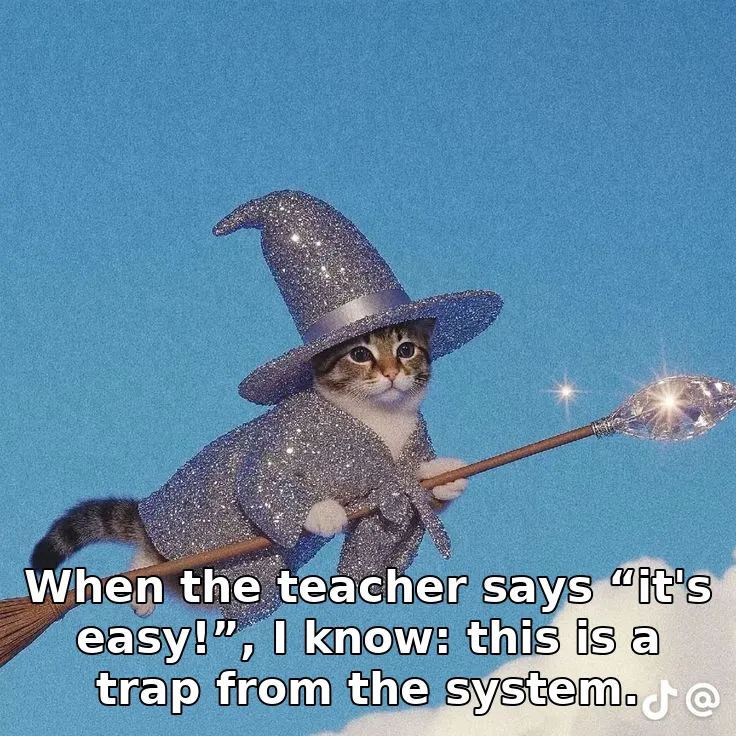 When the teacher says “it's easy!”, I know: this is a trap from the system.