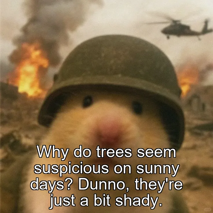 Why do trees seem suspicious on sunny days? Dunno, they're just a bit shady.