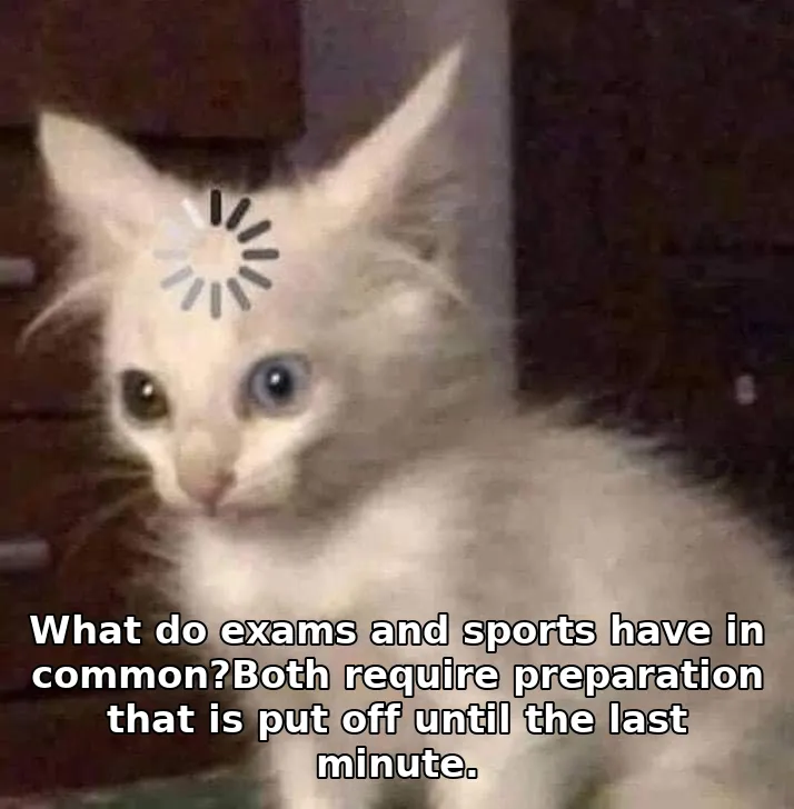 What do exams and sports have in common?Both require preparation that is put off until the last minute.