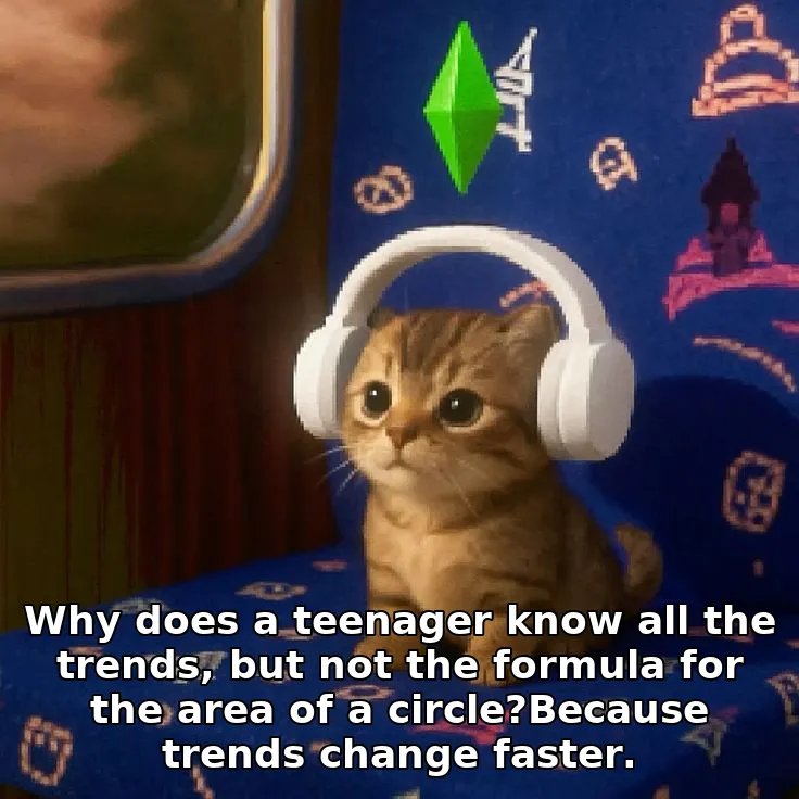 Why does a teenager know all the trends, but not the formula for the area of ​​a circle?Because trends change faster.