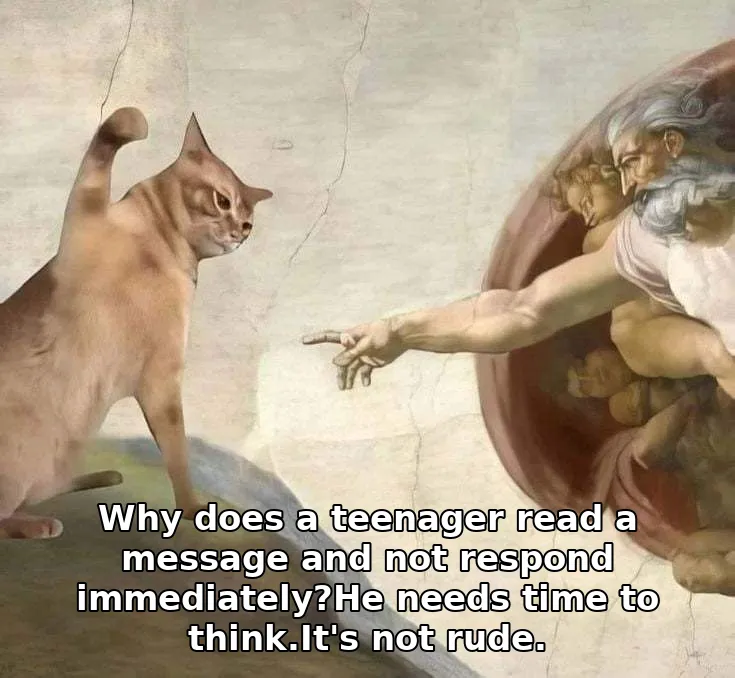 Why does a teenager read a message and not respond immediately?He needs time to think.It's not rude.