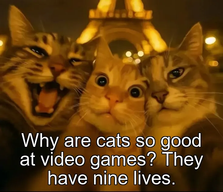 Why are cats so good at video games? They have nine lives.