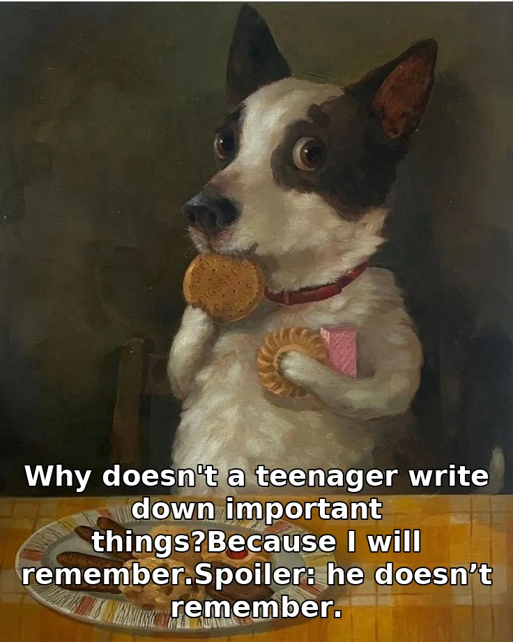 Why doesn't a teenager write down important things?Because I will remember.Spoiler: he doesn’t remember.