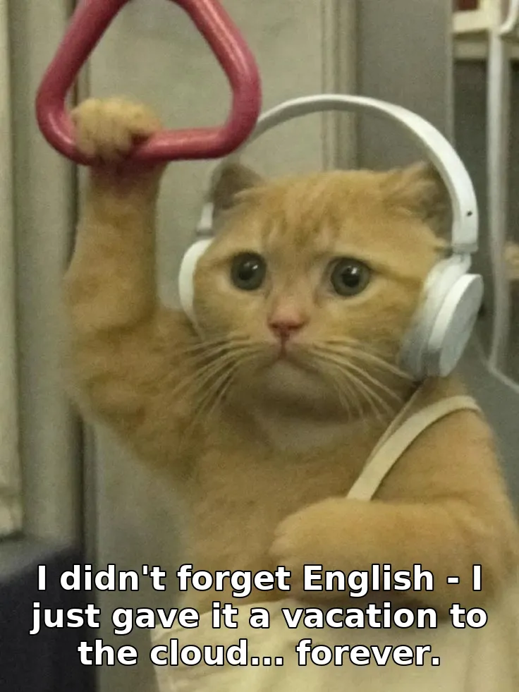I didn't forget English - I just gave it a vacation to the cloud... forever.