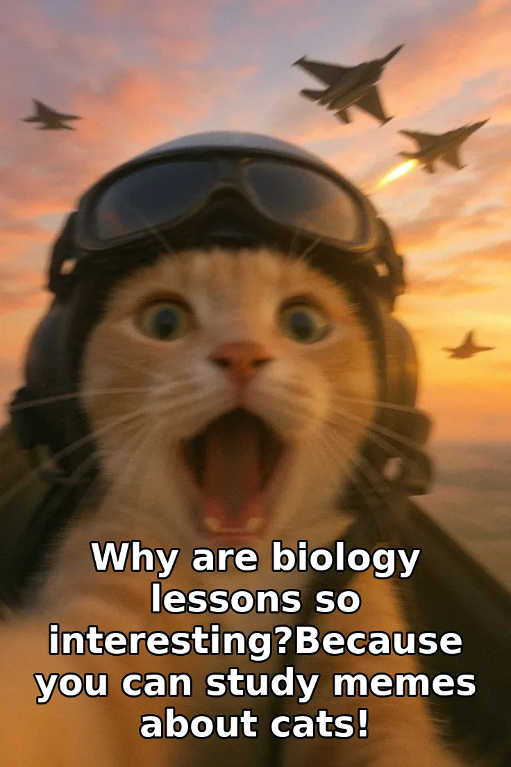 Why are biology lessons so interesting?Because you can study memes about cats!
