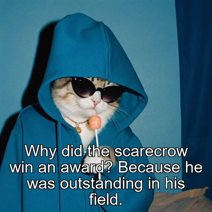 Why did the scarecrow win an award? Because he was outstanding in his field.