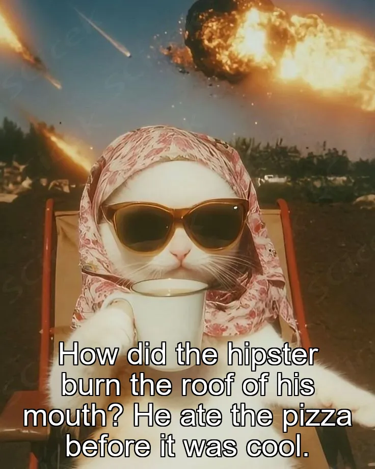 How did the hipster burn the roof of his mouth? He ate the pizza before it was cool.